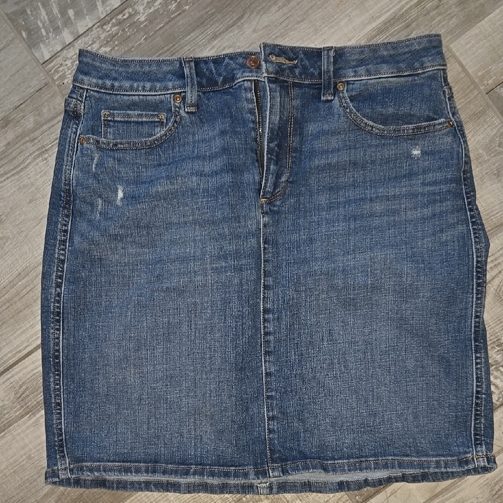 Classic Blue Denim Pencil Skirt